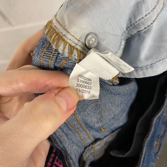 Childrens Place Girls Size 4 Bootcut Denim Jeans Adjustable Waist Dark Wash - Picture 9 of 10